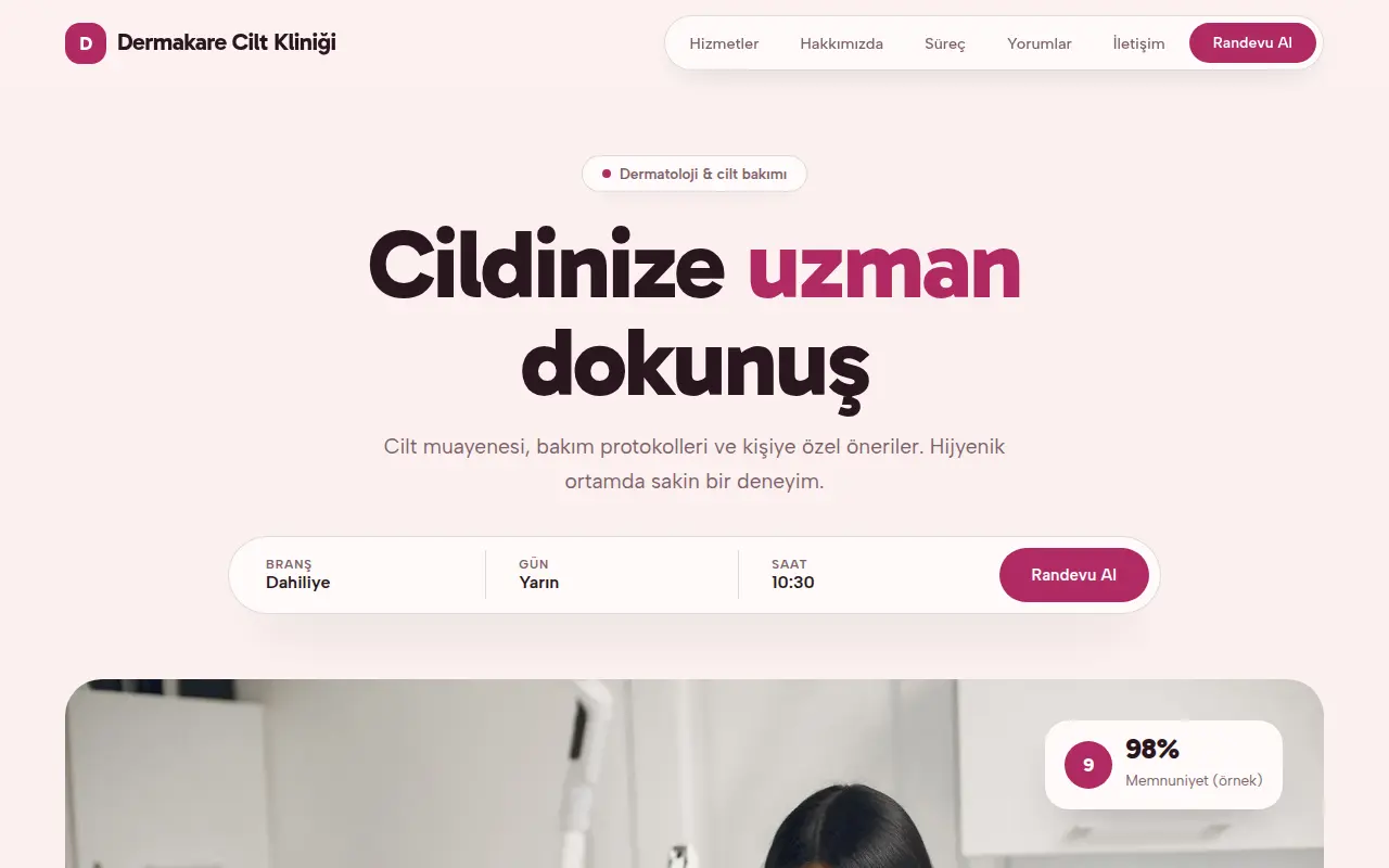 Kişisel Doktor Web Sitesi — Dermakare Cilt Kliniği